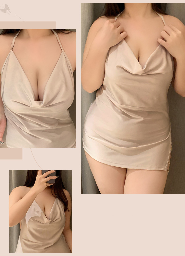 Deep - V Backless Chain Sexy Nightdress